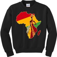 Stylish African Woman In Traditional Clothes Colors Kids Sweatshirt