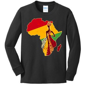 Stylish African Woman In Traditional Clothes Colors Kids Long Sleeve Shirt