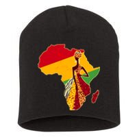 Stylish African Woman In Traditional Clothes Colors Short Acrylic Beanie