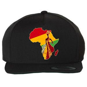 Stylish African Woman In Traditional Clothes Colors Wool Snapback Cap