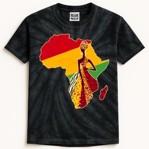 Stylish African Woman In Traditional Clothes Colors Kids Tie-Dye T-Shirt