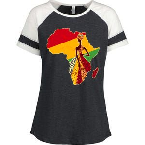 Stylish African Woman In Traditional Clothes Colors Enza Ladies Jersey Colorblock Tee