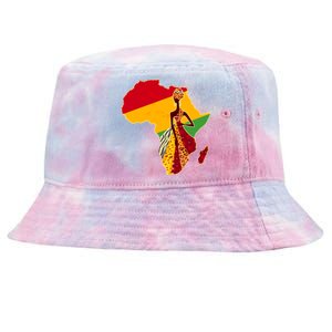 Stylish African Woman In Traditional Clothes Colors Tie-Dyed Bucket Hat