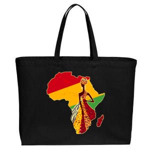 Stylish African Woman In Traditional Clothes Colors Cotton Canvas Jumbo Tote