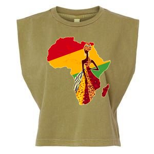 Stylish African Woman In Traditional Clothes Colors Garment-Dyed Women's Muscle Tee