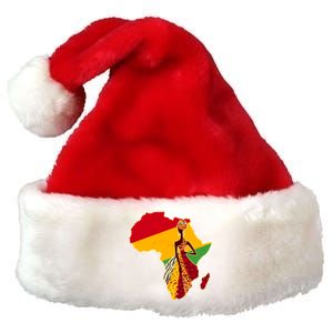 Stylish African Woman In Traditional Clothes Colors Premium Christmas Santa Hat