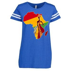 Stylish African Woman In Traditional Clothes Colors Enza Ladies Jersey Football T-Shirt