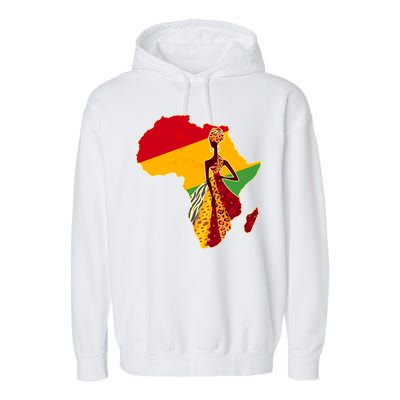 Stylish African Woman In Traditional Clothes Colors Garment-Dyed Fleece Hoodie