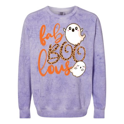 Stylish leopard Halloween Fab-BOO-lous Ghost Colorblast Crewneck Sweatshirt