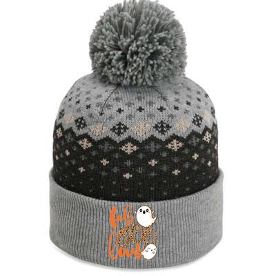 Stylish leopard Halloween Fab-BOO-lous Ghost The Baniff Cuffed Pom Beanie