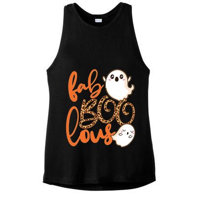 Stylish leopard Halloween Fab-BOO-lous Ghost Ladies PosiCharge Tri-Blend Wicking Tank