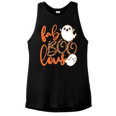 Stylish leopard Halloween Fab-BOO-lous Ghost Ladies PosiCharge Tri-Blend Wicking Tank