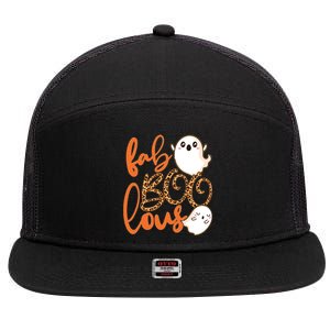 Stylish leopard Halloween Fab-BOO-lous Ghost 7 Panel Mesh Trucker Snapback Hat