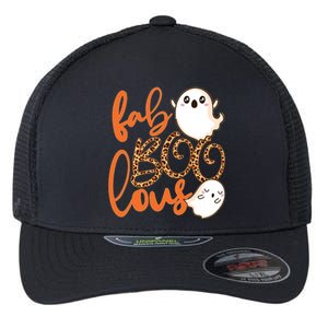 Stylish leopard Halloween Fab-BOO-lous Ghost Flexfit Unipanel Trucker Cap