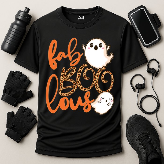 Stylish leopard Halloween Fab-BOO-lous Ghost Cooling Performance Crew T-Shirt