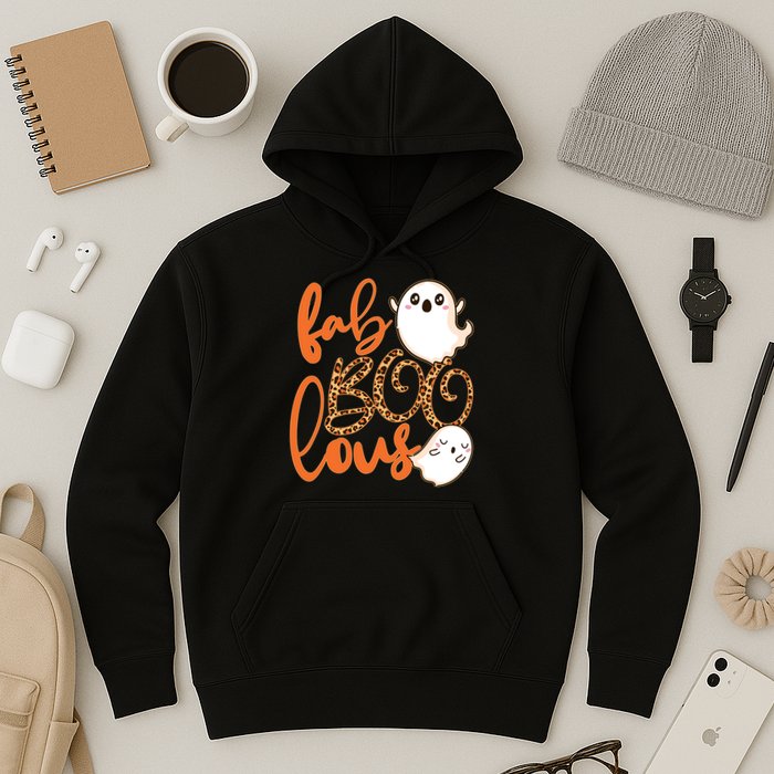 Stylish leopard Halloween Fab-BOO-lous Ghost Hoodie