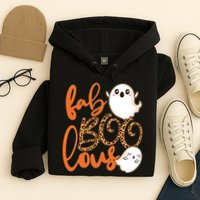 Stylish leopard Halloween Fab-BOO-lous Ghost Hoodie