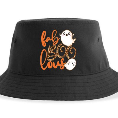 Stylish leopard Halloween Fab-BOO-lous Ghost Sustainable Bucket Hat
