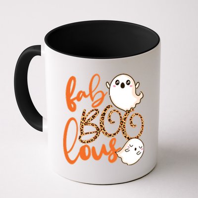 Stylish leopard Halloween Fab-BOO-lous Ghost Coffee Mug