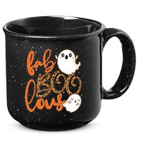 Stylish leopard Halloween Fab-BOO-lous Ghost 15oz Campfire Ceramic Mug