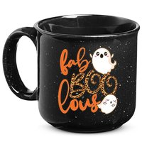 Stylish leopard Halloween Fab-BOO-lous Ghost 15oz Campfire Ceramic Mug