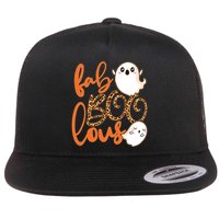 Stylish leopard Halloween Fab-BOO-lous Ghost Flat Bill Trucker Hat