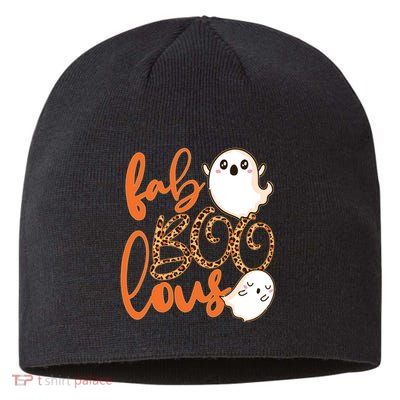 Stylish leopard Halloween Fab-BOO-lous Ghost Sustainable Beanie