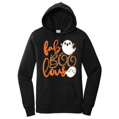 Stylish leopard Halloween Fab-BOO-lous Ghost Women's Pullover Hoodie