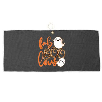 Stylish leopard Halloween Fab-BOO-lous Ghost Large Microfiber Waffle Golf Towel