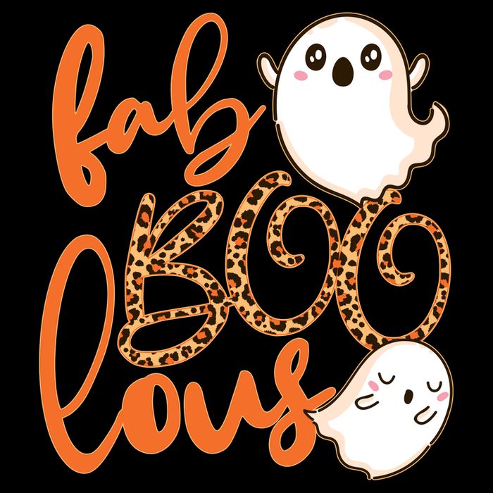 Stylish leopard Halloween Fab-BOO-lous Ghost Poster