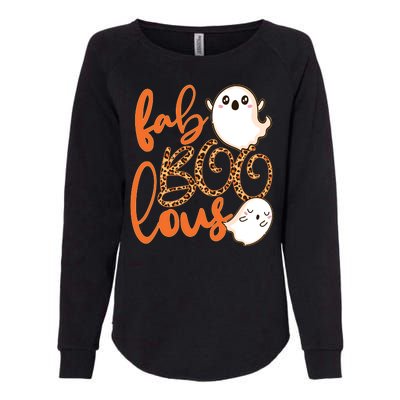 Stylish leopard Halloween Fab-BOO-lous Ghost Womens California Wash Sweatshirt