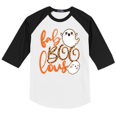 Stylish leopard Halloween Fab-BOO-lous Ghost Baseball Sleeve Shirt