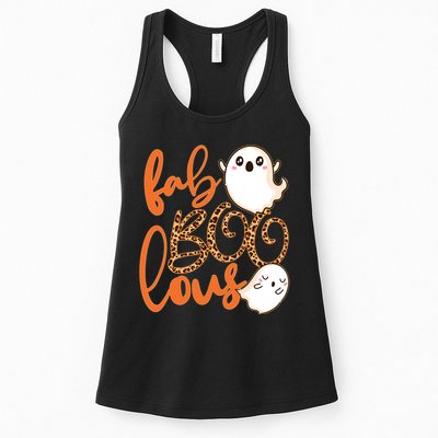 Stylish leopard Halloween Fab-BOO-lous Ghost Womens Tank Top
