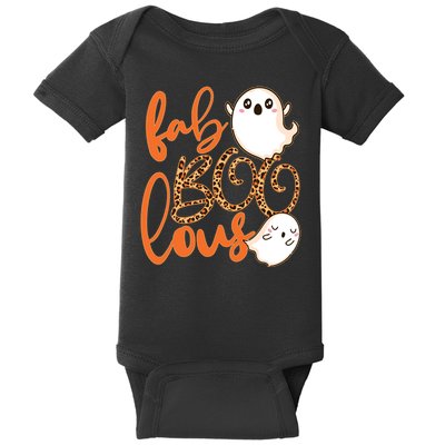 Stylish leopard Halloween Fab-BOO-lous Ghost Baby Bodysuit