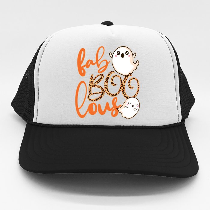 Stylish leopard Halloween Fab-BOO-lous Ghost Trucker Hat