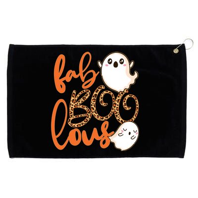 Stylish leopard Halloween Fab-BOO-lous Ghost Grommeted Golf Towel