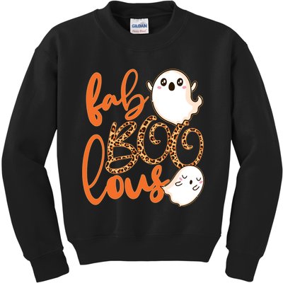 Stylish leopard Halloween Fab-BOO-lous Ghost Kids Sweatshirt