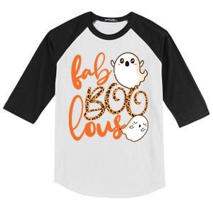 Stylish leopard Halloween Fab-BOO-lous Ghost Kids Colorblock Raglan Jersey