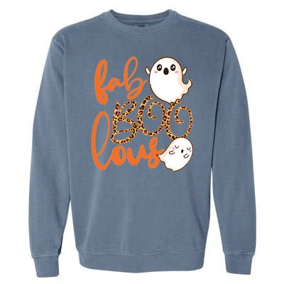 Stylish leopard Halloween Fab-BOO-lous Ghost Garment-Dyed Sweatshirt