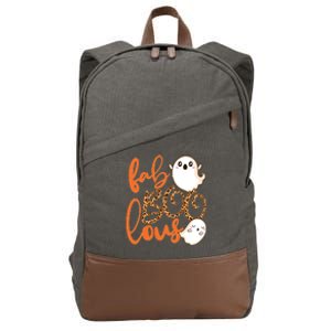 Stylish leopard Halloween Fab-BOO-lous Ghost Cotton Canvas Backpack