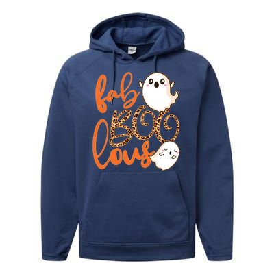 Stylish leopard Halloween Fab-BOO-lous Ghost Performance Fleece Hoodie