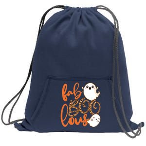 Stylish leopard Halloween Fab-BOO-lous Ghost Sweatshirt Cinch Pack Bag