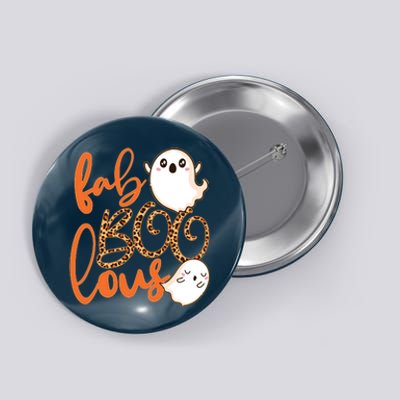 Stylish leopard Halloween Fab-BOO-lous Ghost Button