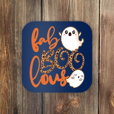 Stylish leopard Halloween Fab-BOO-lous Ghost Coaster