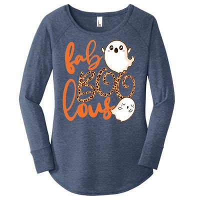 Stylish leopard Halloween Fab-BOO-lous Ghost Women's Perfect Tri Tunic Long Sleeve Shirt