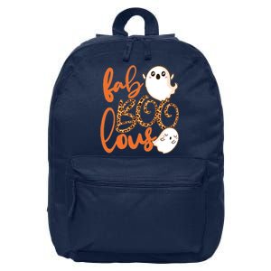 Stylish leopard Halloween Fab-BOO-lous Ghost 16 in Basic Backpack