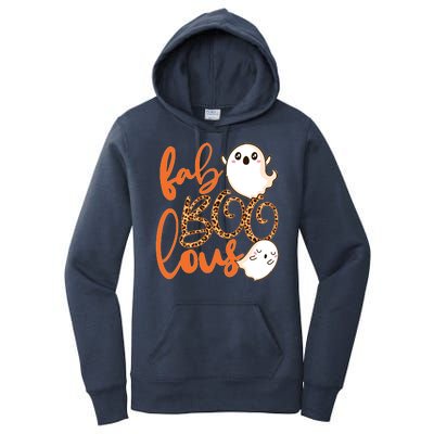 Stylish leopard Halloween Fab-BOO-lous Ghost Women's Pullover Hoodie