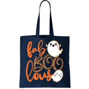 Stylish leopard Halloween Fab-BOO-lous Ghost Tote Bag