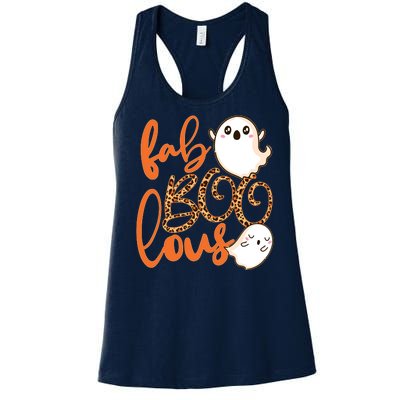 Stylish leopard Halloween Fab-BOO-lous Ghost Women's Racerback Tank