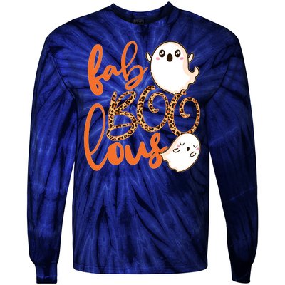 Stylish leopard Halloween Fab-BOO-lous Ghost Tie-Dye Long Sleeve Shirt